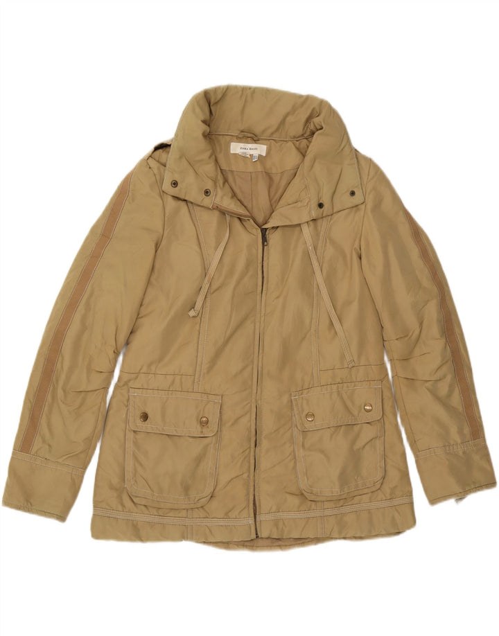 Zara Mujer Chaqueta Acolchada ES 40 XL Nylon Beige