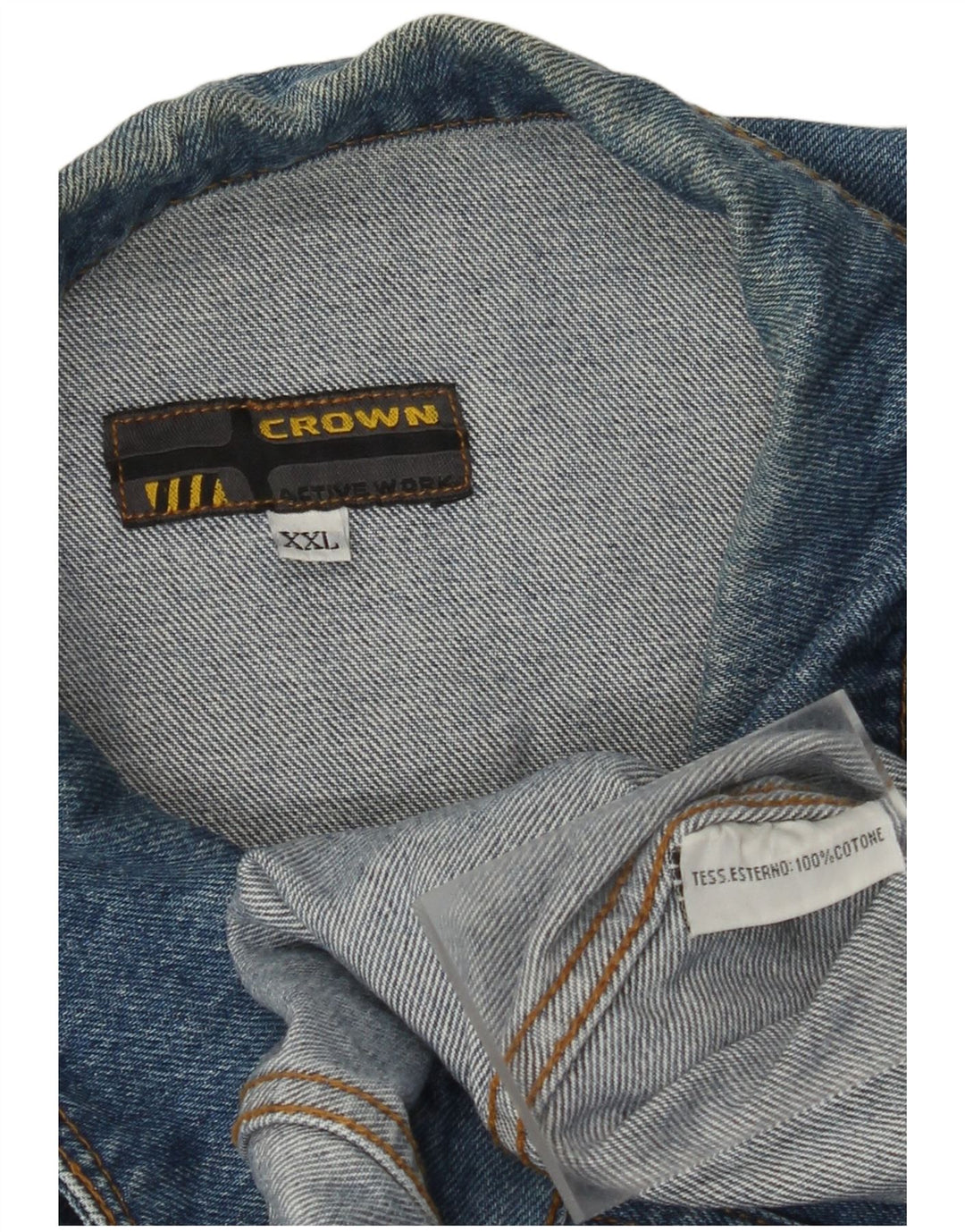 CROWN Chaqueta vaquera para hombre UK 44 2XL Algodón azul
