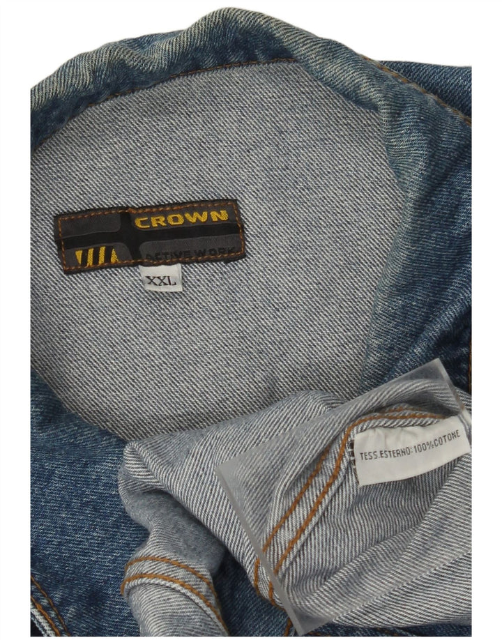 CROWN Chaqueta vaquera para hombre UK 44 2XL Algodón azul