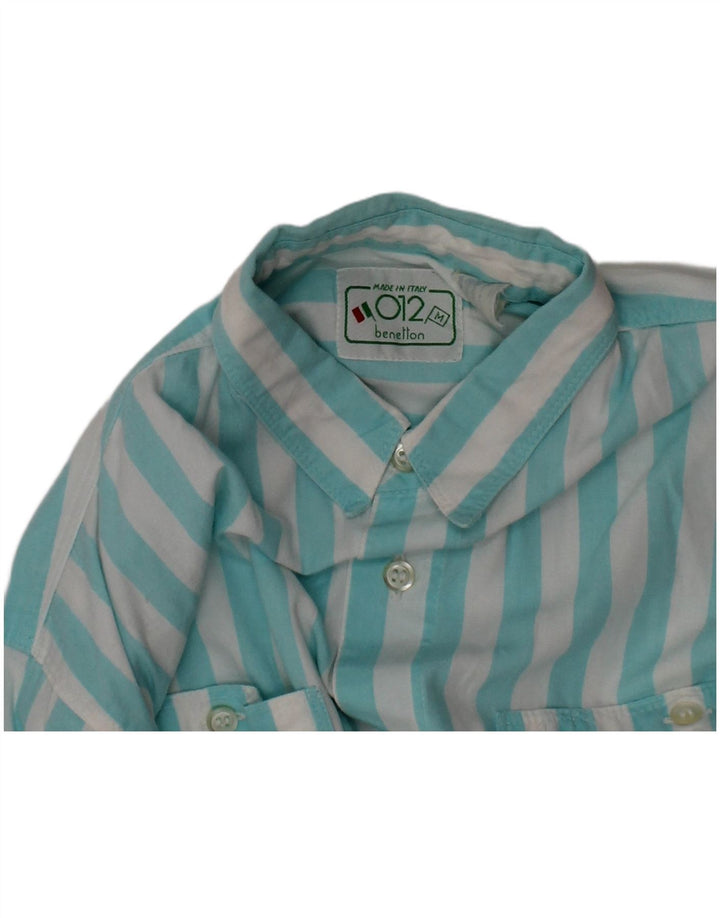 BENETTON Camisa Niño 7-8 Años Azul Medio Rayas
