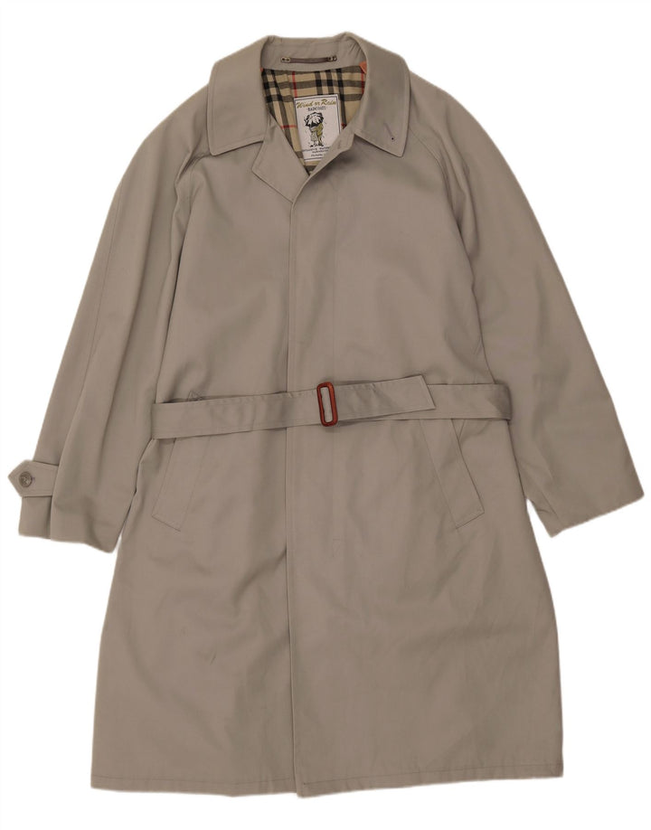 VINTAGE Chubasquero holgado para hombre IT 49 Poliéster gris medio