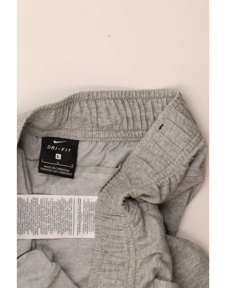 Pantalones cortos casuales para hombre Nike de algodón gris grande