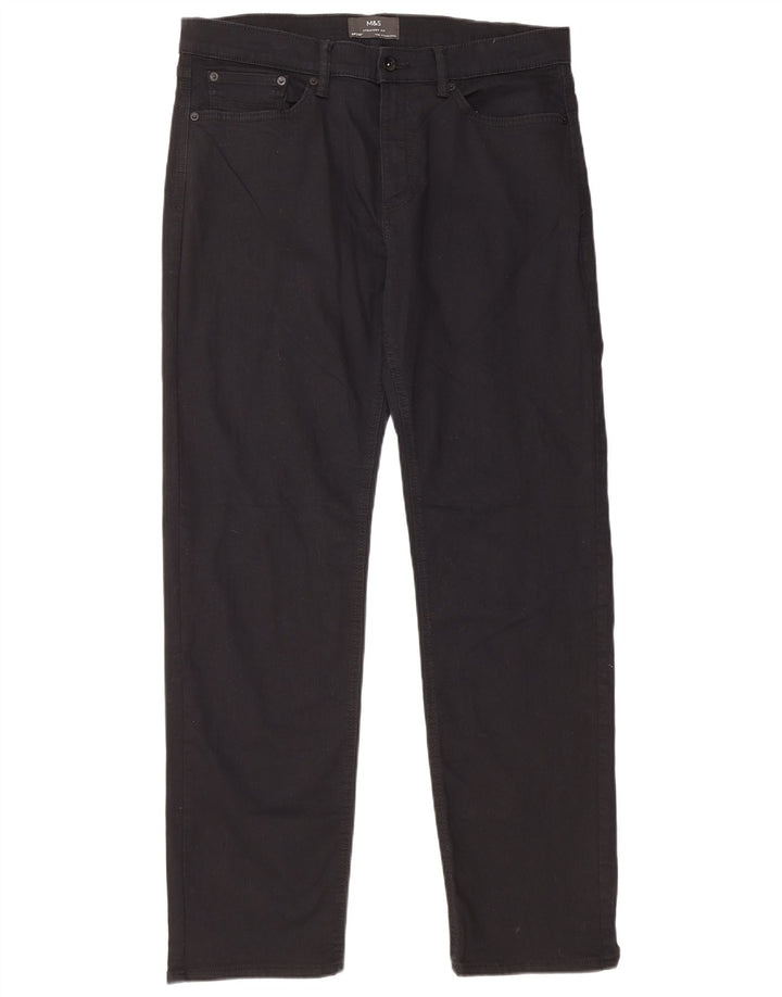 MARKS & SPENCER Vaqueros rectos para hombre W34 L31 Algodón negro