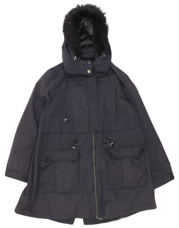 Monsoon Parka extragrande con capucha para mujer UK 40 XL Poliéster azul marino