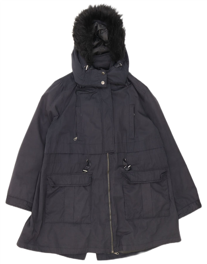 Monsoon Parka extragrande con capucha para mujer UK 40 XL Poliéster azul marino
