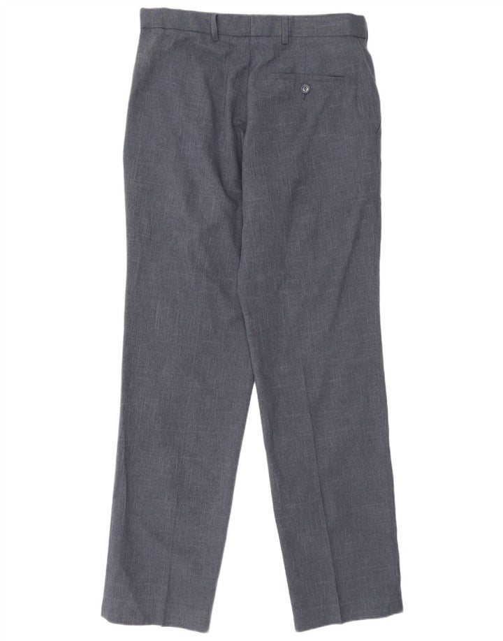 Marks & Spencer Pantalón de traje de corte regular para hombre W32 L33 Poliéster azul marino