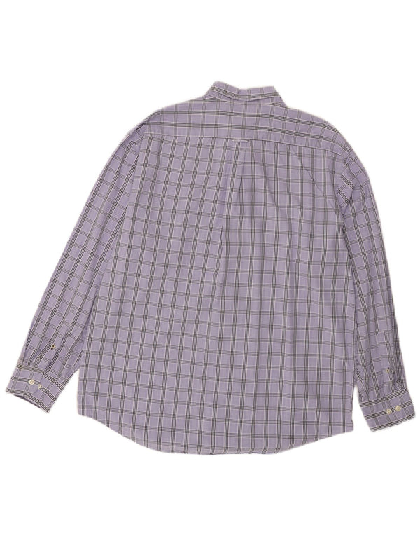 IZOD Camisa Hombre XL Algodón Cuadros Morado