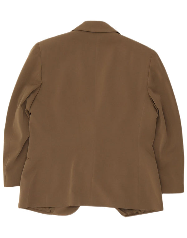 Delia Ferrari Chaqueta Blazer de 2 Botones para Mujer IT 43 Poliéster Caqui Medio