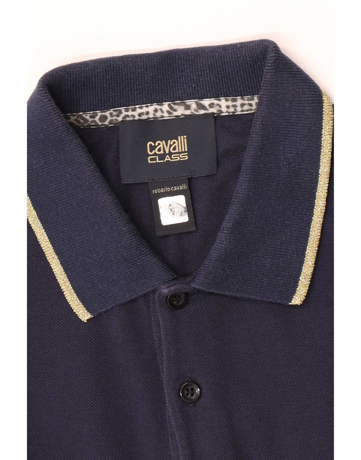 Roberto Cavalli Polo Hombre Pequeño Algodón Azul Marino