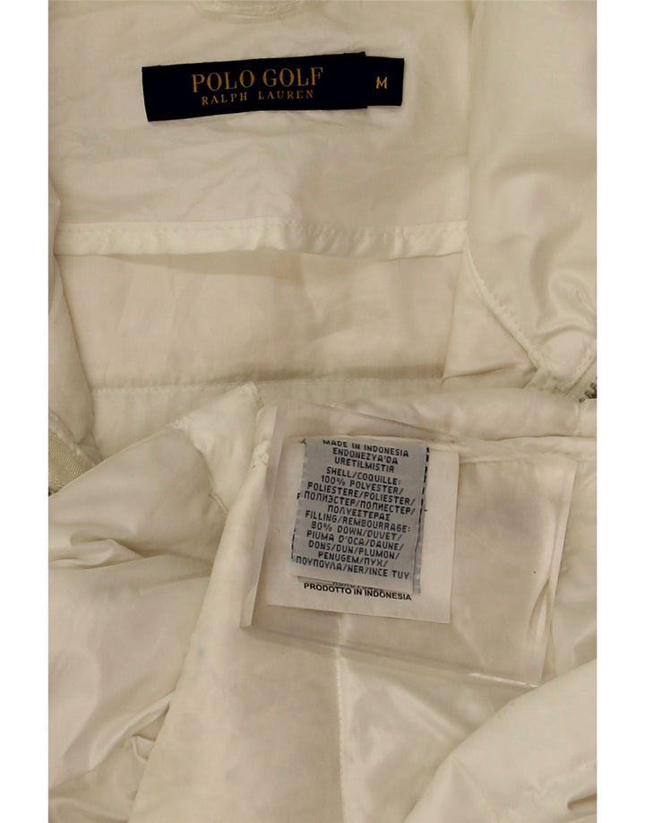 POLO RALPH LAUREN Womens Padded Jacket UK 14 Medium White Polyester Vintage Polo Ralph Lauren and Second-Hand Polo Ralph Lauren from Messina Hembry 