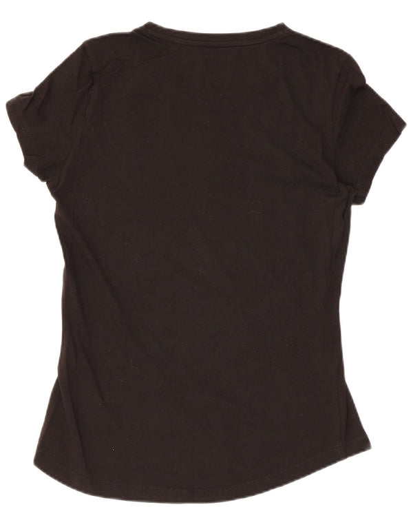 Puma Camiseta gráfica para mujer Top UK 6 XS Algodón negro