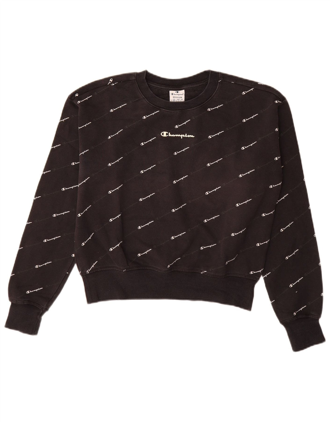 CHAMPION Sudadera gráfica para mujer Jumper UK 14 Medium Black