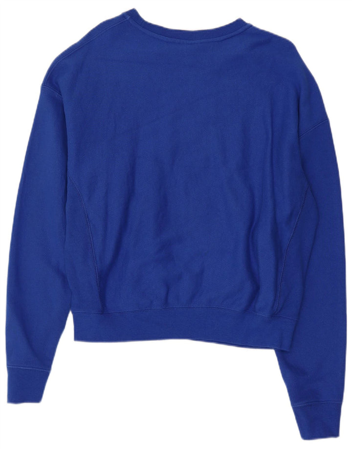CHAMPION Sudadera corta para mujer Jumper UK 16 Large Blue Cotton