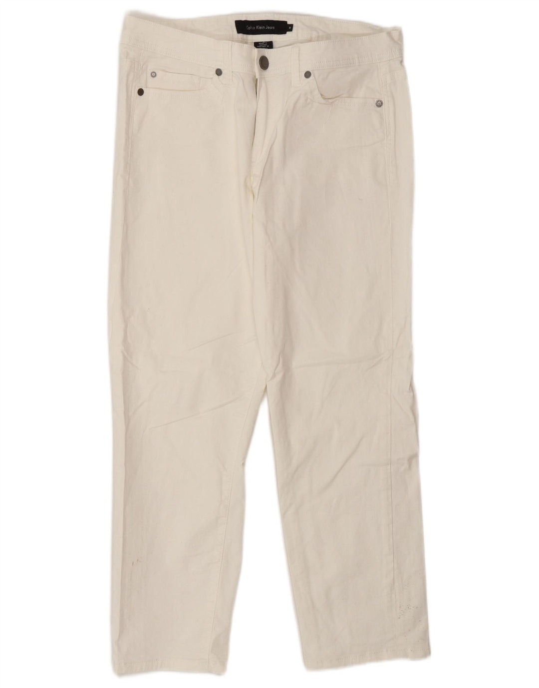 Calvin Klein Jeans Rectos para Mujer US 10 Medium W30 L26 Algodón Blanco