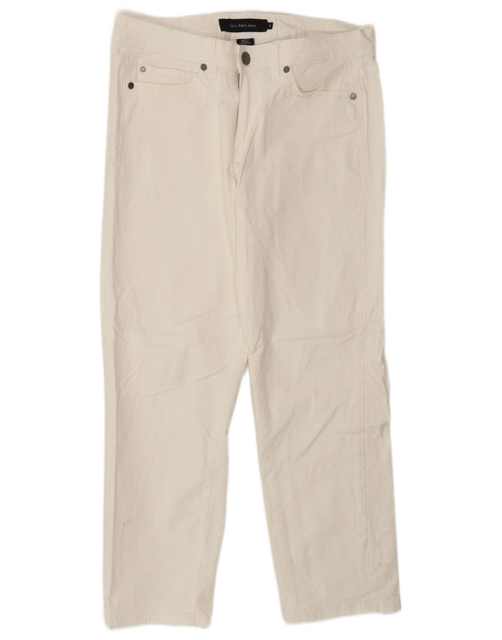 Calvin Klein Jeans Rectos para Mujer US 10 Medium W30 L26 Algodón Blanco