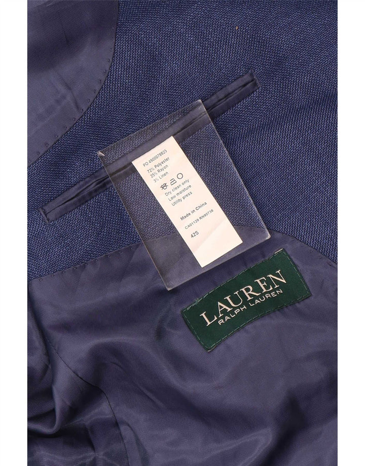 Ralph Lauren Chaqueta Blazer de 2 Botones para Hombre UK 42 XL Poliéster Azul