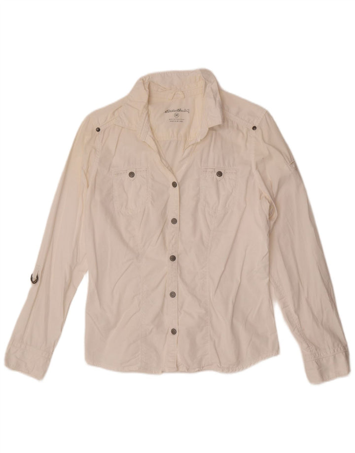 Eddie Bauer Camisa para mujer Reino Unido 44 Algodón blanco mediano