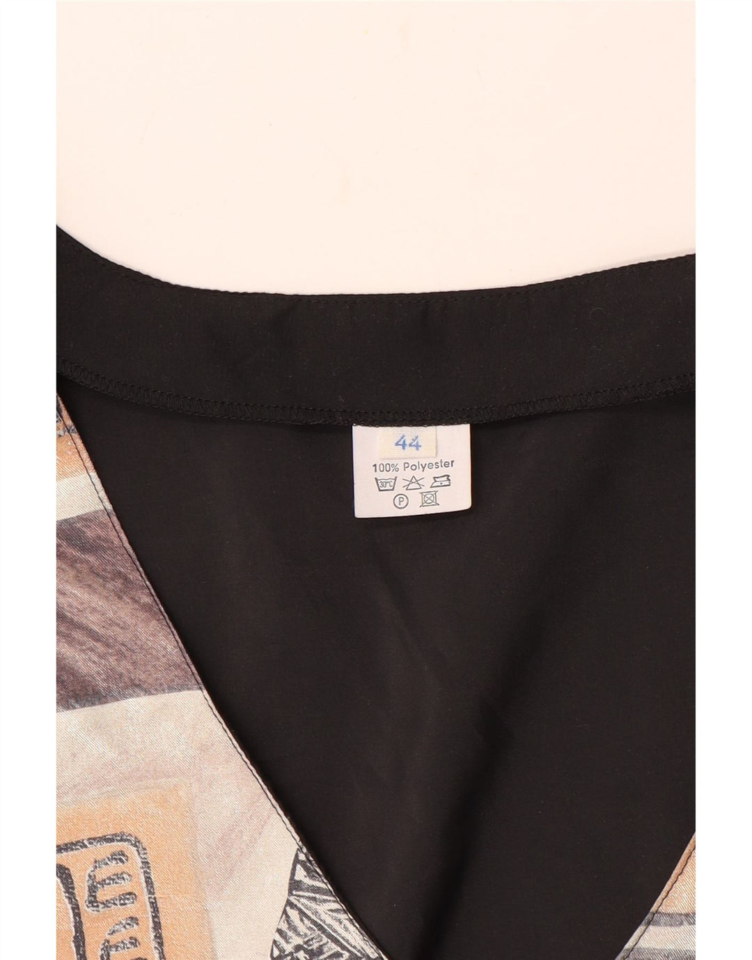 VINTAGE Chaleco de patrón abstracto para mujer EU 44 Poliéster marrón grande