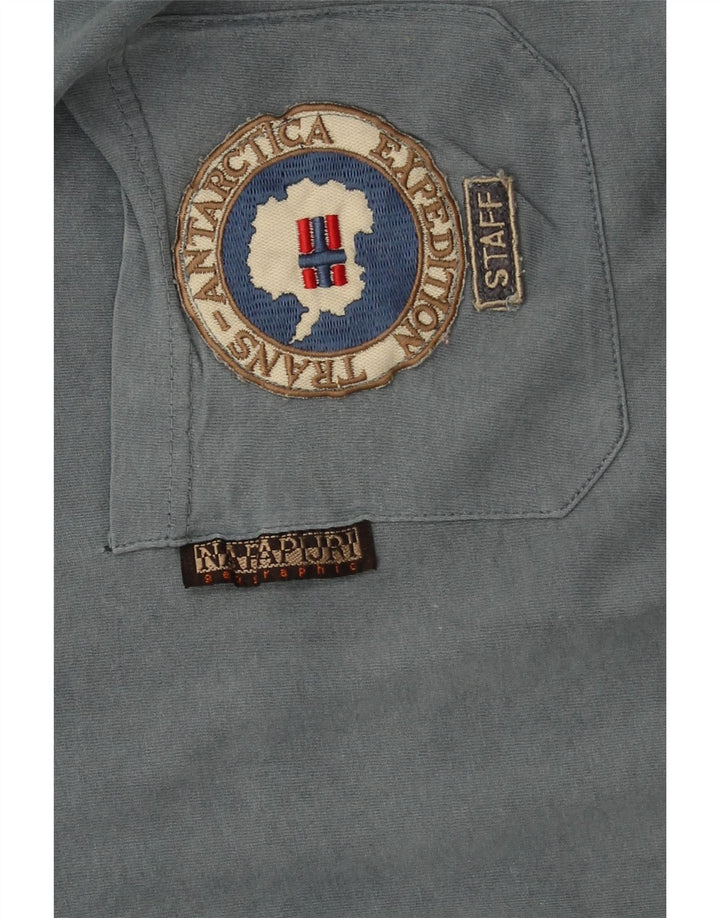 Napapijri Hombre Camiseta Top Azul Medio