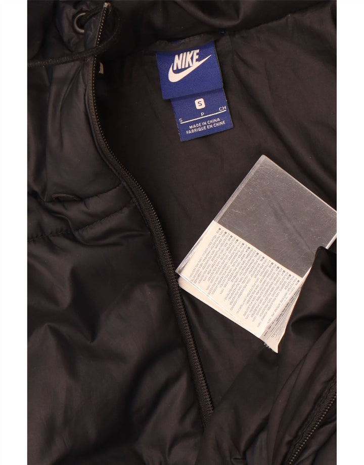 Nike Chaqueta acolchada con capucha para mujer UK 10 Small Poliéster negro