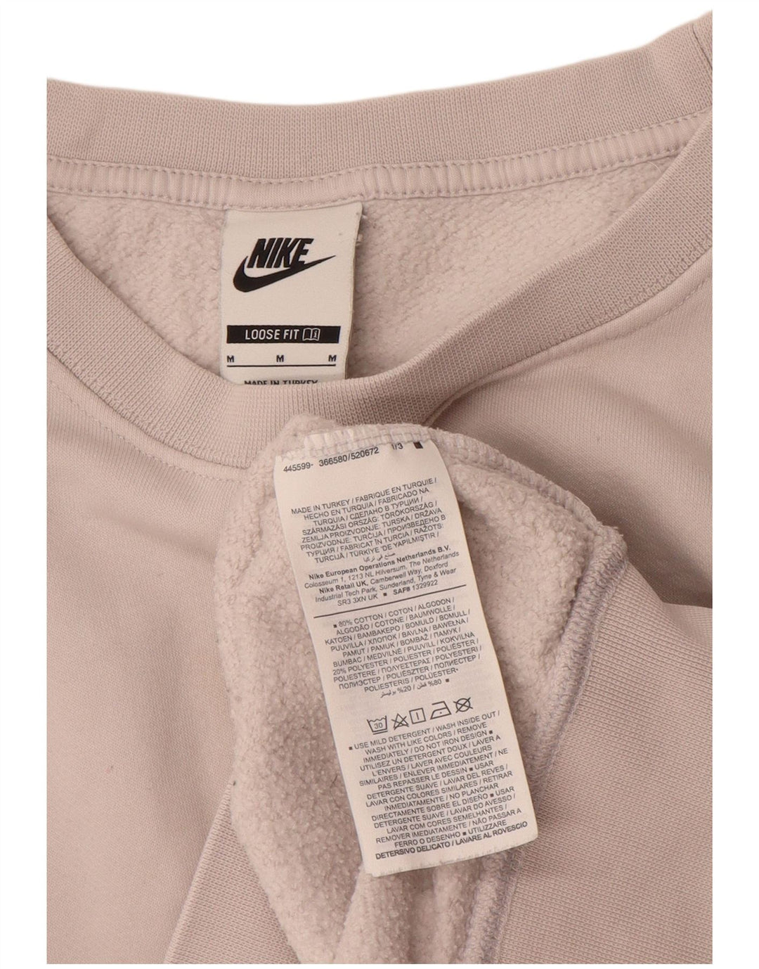 Nike - Sudadera para mujer (talla 40), color beige medio, algodón