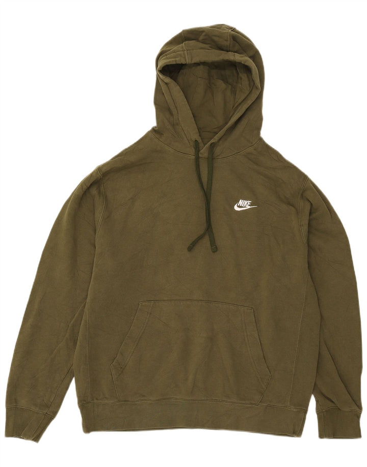 Nike Jersey con capucha para hombre, talla grande, color caqui, algodón