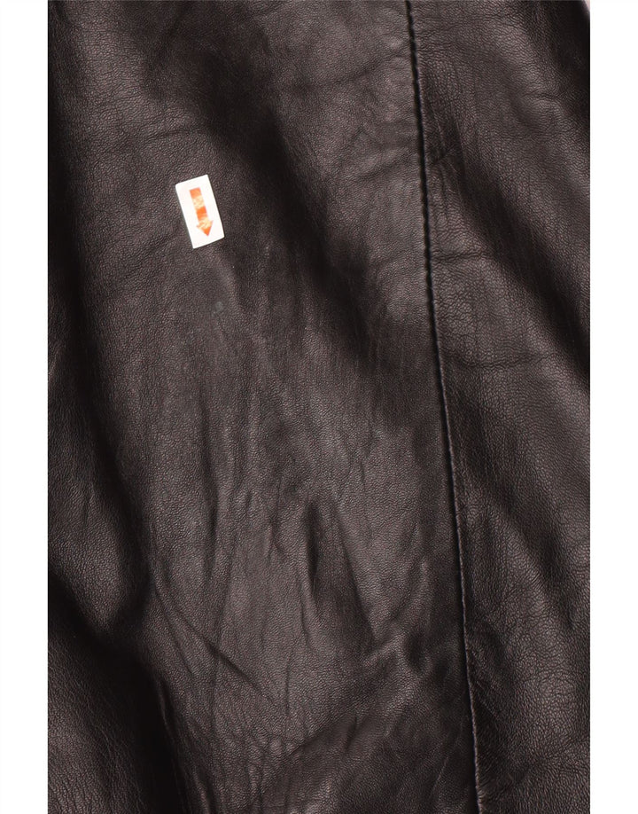 Chaqueta de cuero vintage para mujer IT 44 Mediana Negra Clásica