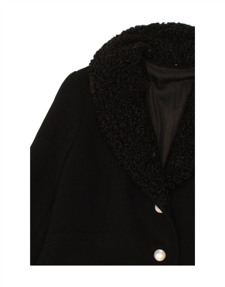 VINTAGE Womens Overcoat UK 14 Medium Black Vintage Vintage and Second-Hand Vintage from Messina Hembry 