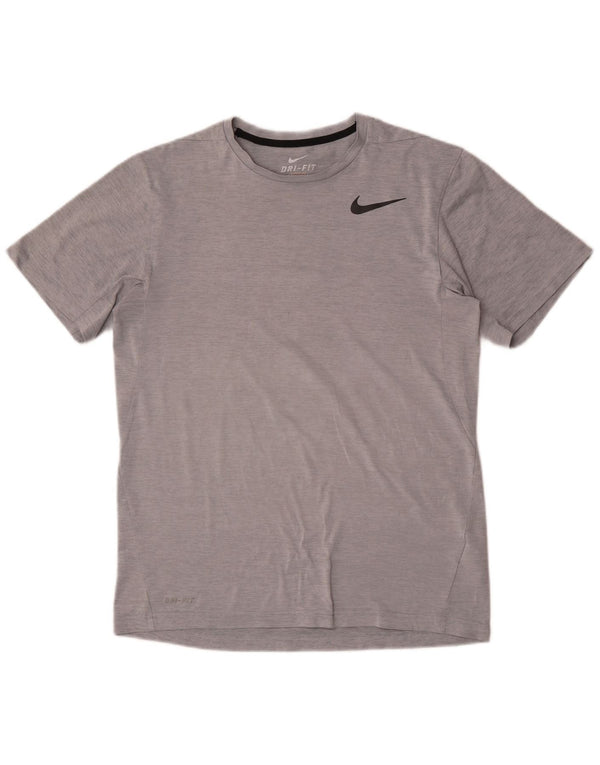 Camiseta Nike Dri Fit para hombre Top Gris medio Poliéster a rayas