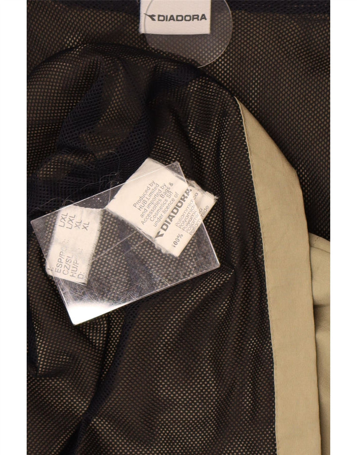 Diadora Chaqueta impermeable con capucha para hombre UK 40 Large Caqui Poliamida
