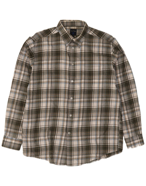 Camisa de franela para hombre James Pringle Poliéster a cuadros gris medio