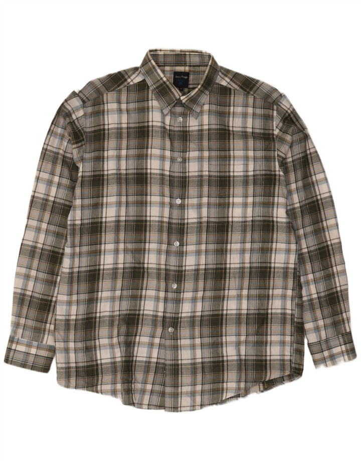 Camisa de franela para hombre James Pringle Poliéster a cuadros gris medio