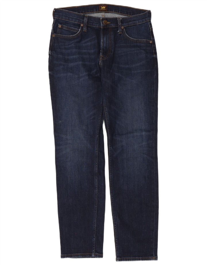 LEE Mens Rider Slim Jeans W30 L30 Azul Marino Algodón