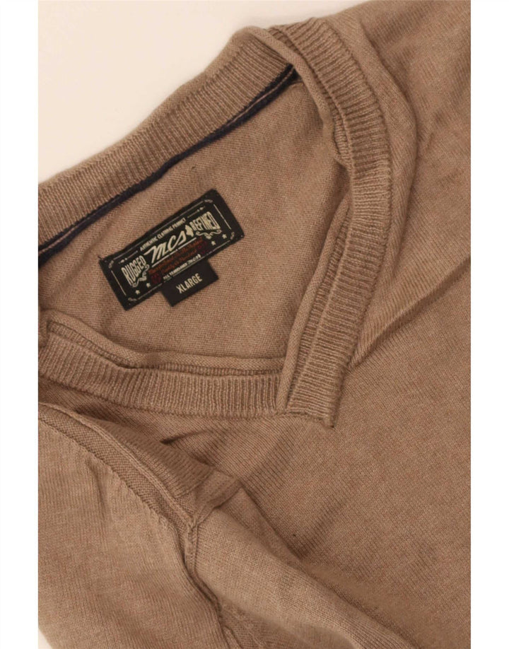 Marlboro Classics Jersey con cuello en V para hombre XL Beige