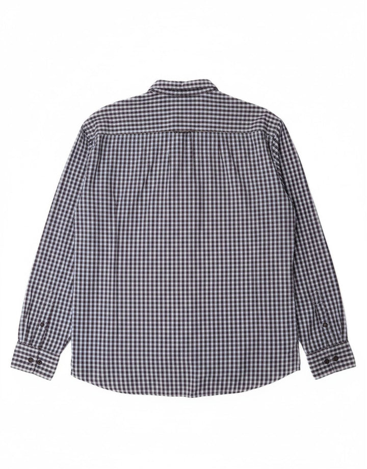 PECKOTT Mens Shirt XL Blue Gingham Cotton