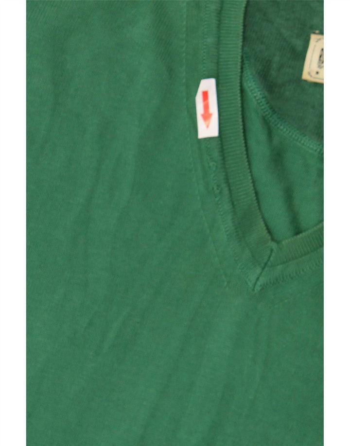Marlboro Classics - Jersey con cuello en V para hombre, color verde medio, algodón