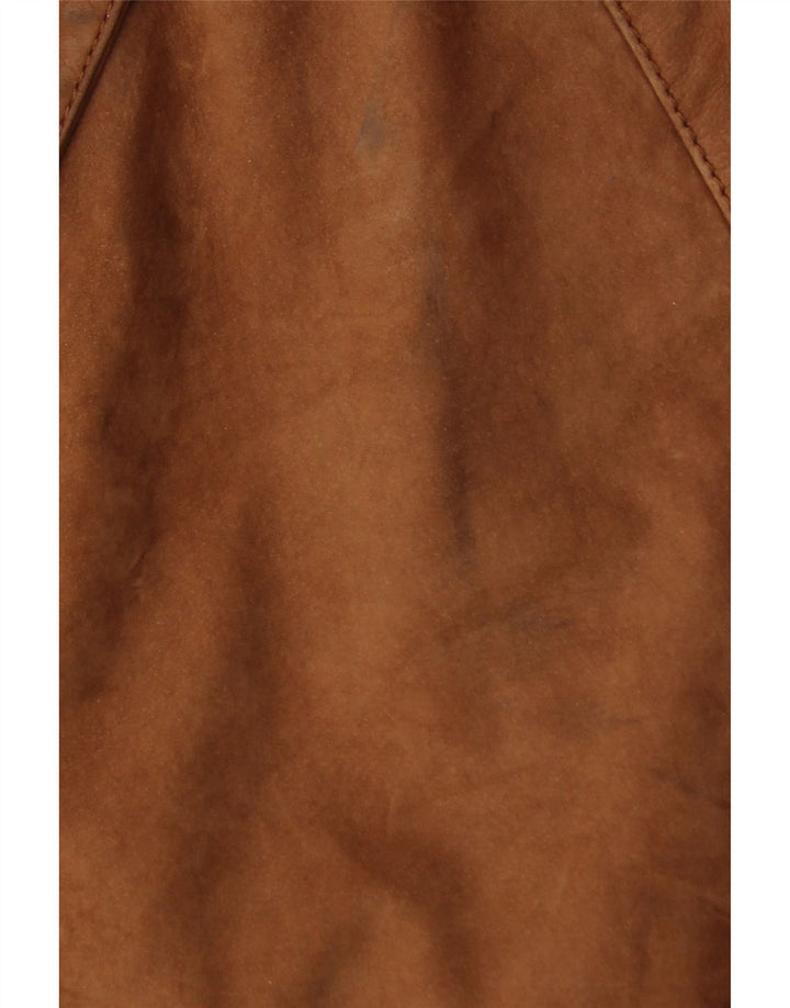 VINTAGE Womens Oversized Suede Overcoat EU 46 XL Brown