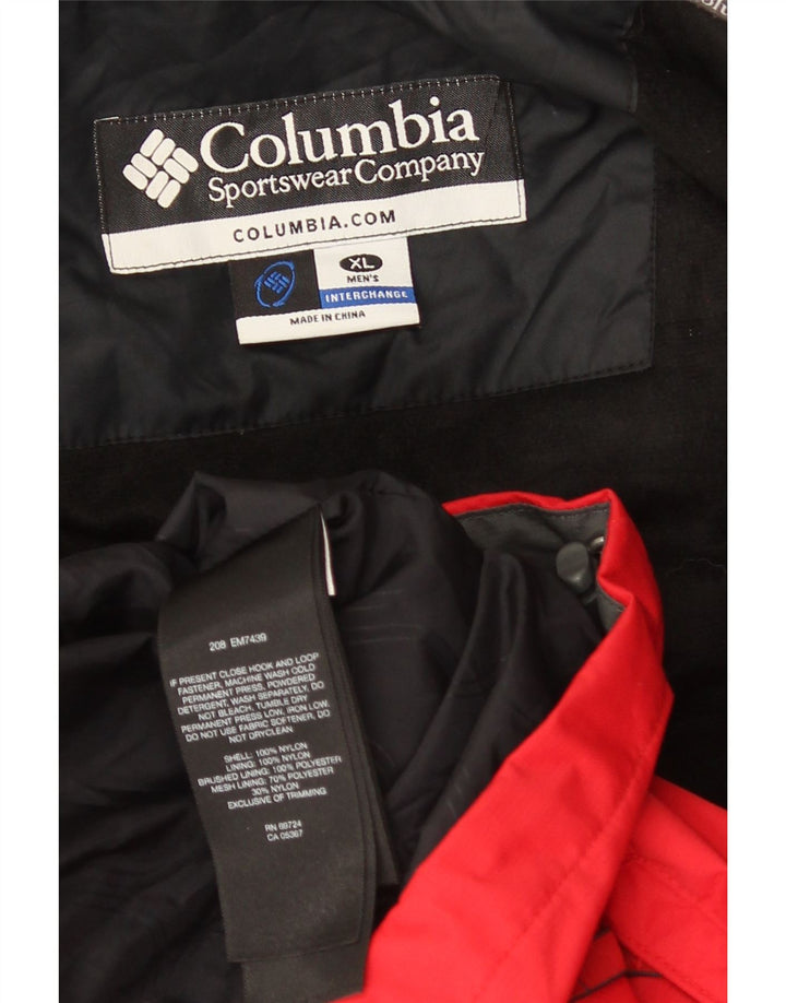 Columbia Chaqueta cortavientos Interchange para hombre UK 42 XL Rojo Colorblock