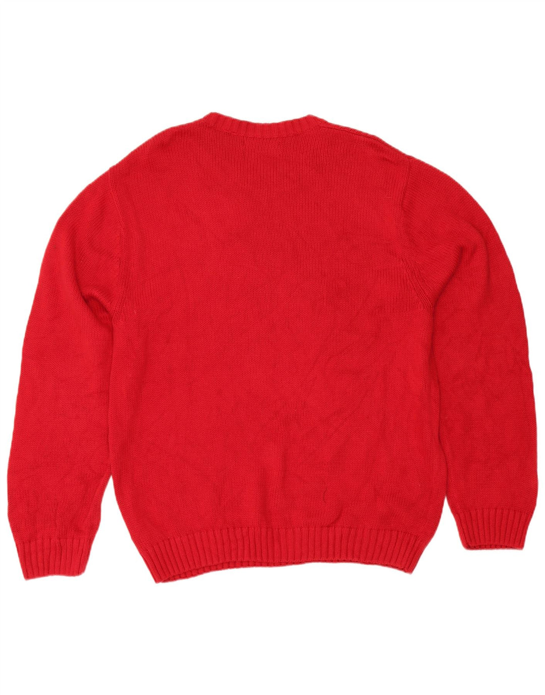 Chaps - Jersey de cuello redondo para hombre, talla grande, algodón rojo