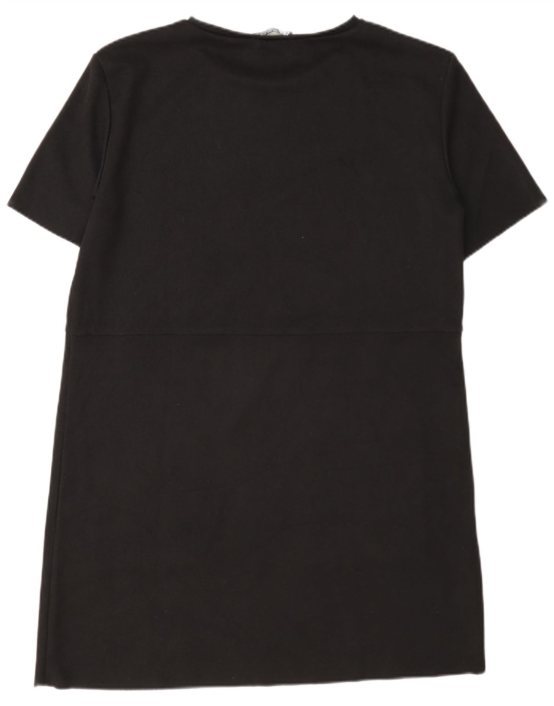 Zara Vestido Camiseta Mujer UK 46 Grande Poliéster Negro