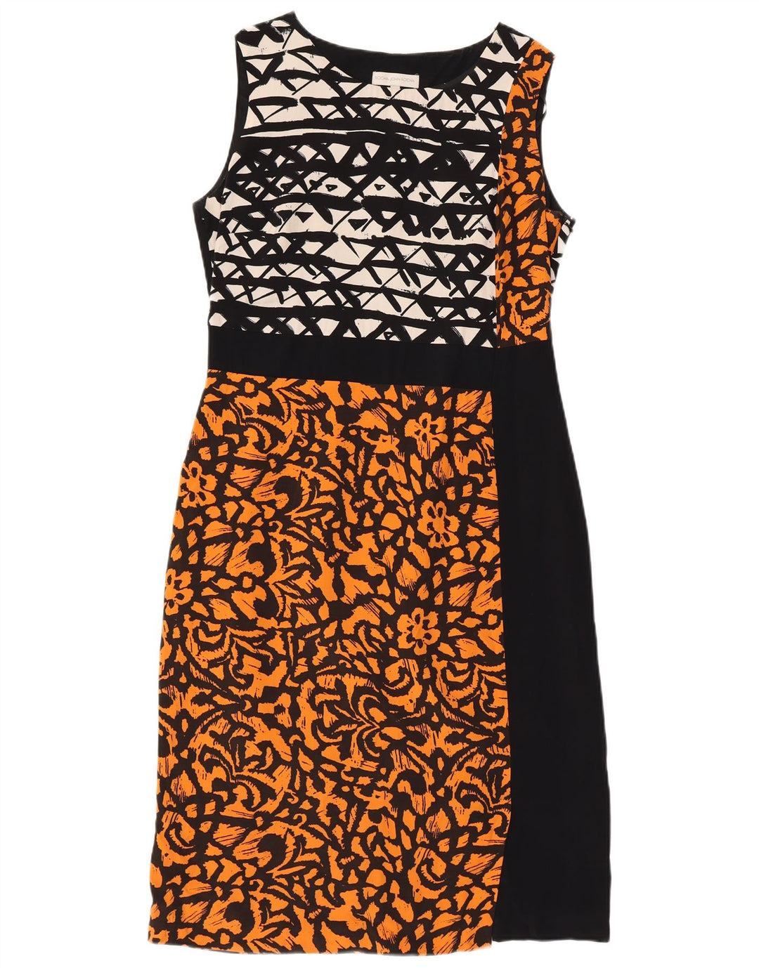 John Rocha Vestido tubo sin mangas para mujer UK 42 Viscosa floral negra mediana