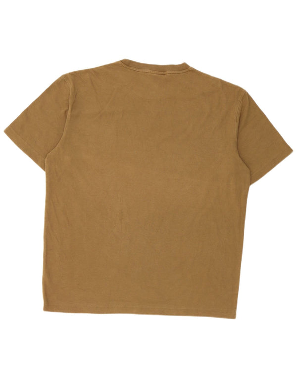Champion Mens T-Shirt Top Medium Khaki Cotton