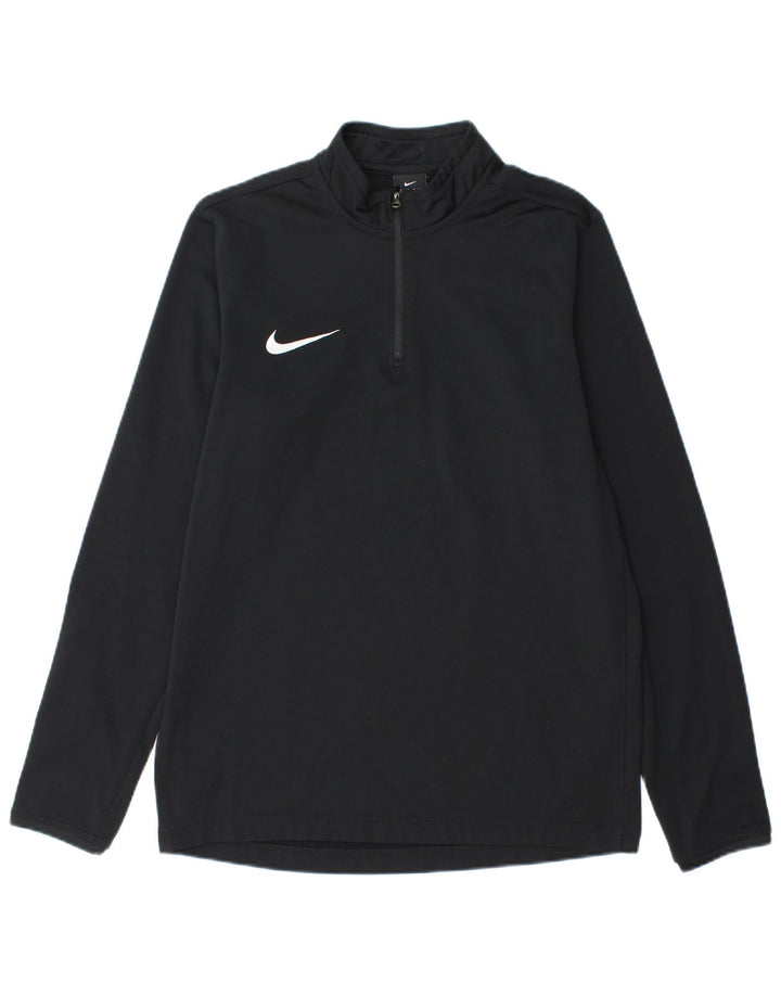 Nike Dri Fit - Chándal con cremallera y cuello para hombre, talla mediana, poliéster negro