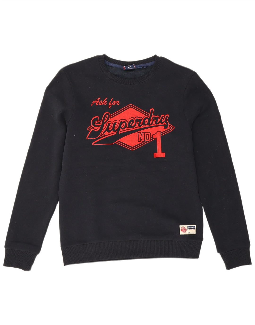 Superdry Hombre Sudadera Gráfica Jersey De Algodón Azul Marino Mediano