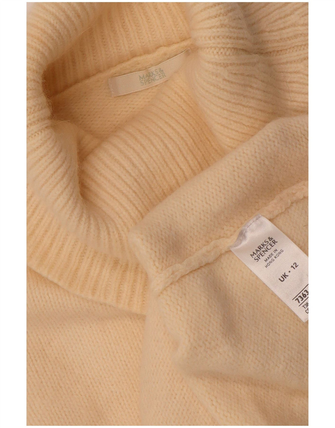 Marks & Spencer Suéter tipo jersey con cuello vuelto para mujer Reino Unido 42 Medio Beige Floral