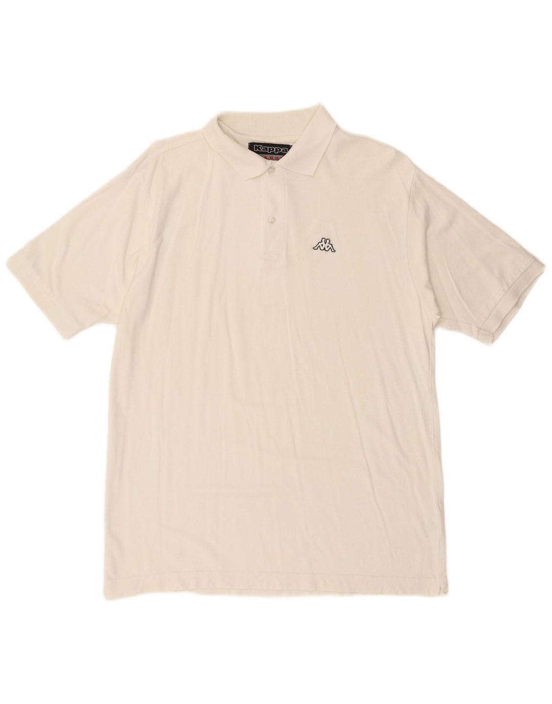 KAPPA Mens Polo Shirt Large White Cotton