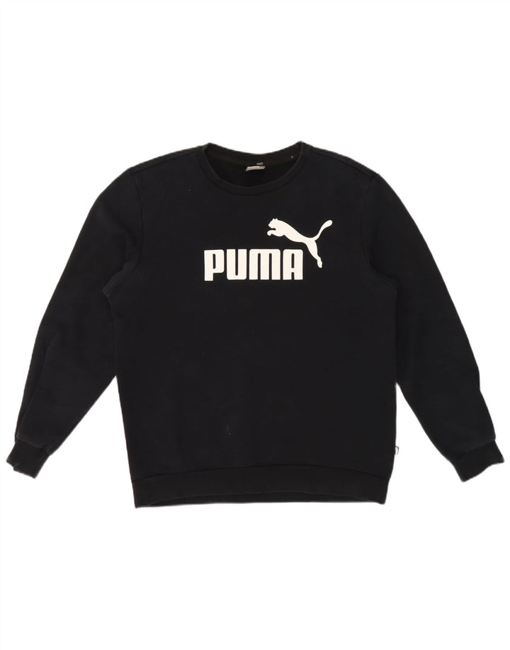 Puma Hombre Sudadera Gráfica Jumper Algodón Negro Mediano