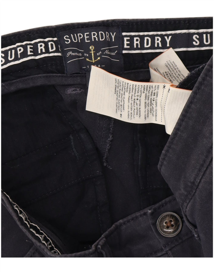 SUPERDRY Pantalones cortos chinos para mujer Small W27 Algodón azul marino