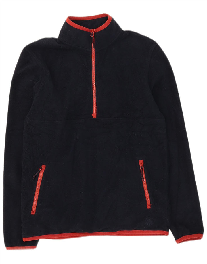 Marks & Spencer Jersey de forro polar con cuello y cremallera para hombre pequeño Poliéster azul marino