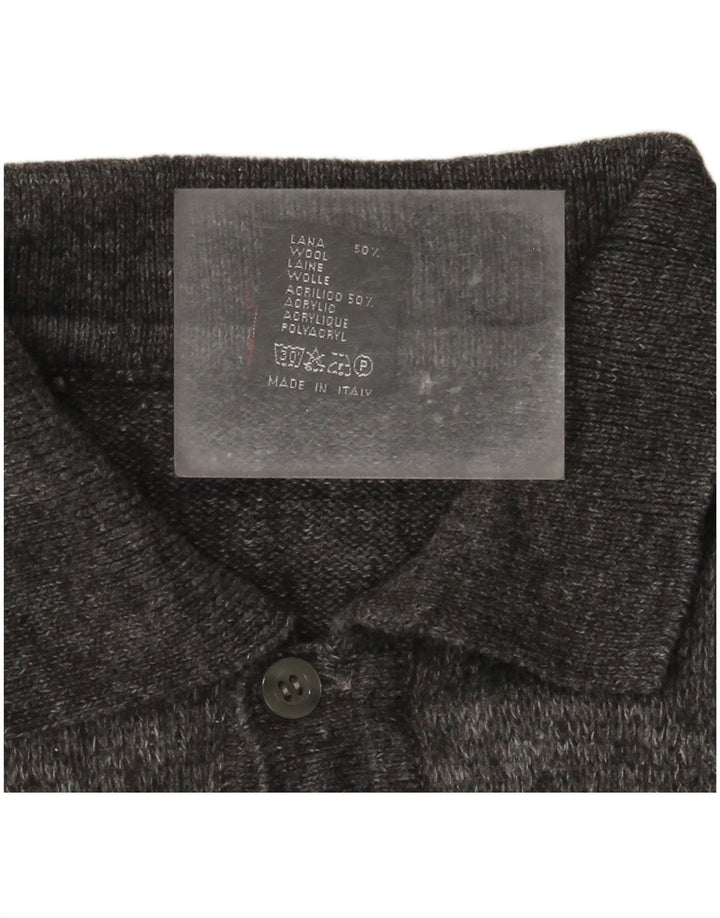 Rinaldi Jersey tipo polo con cuello tipo polo para hombre gris medio Argyle/lana de diamante